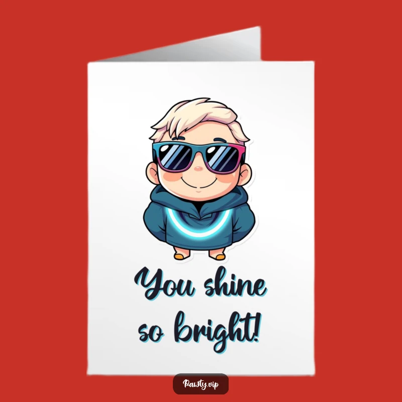 Free Printable Thank You Card: Neon Character Expressing Gratitude, Fun Downloadable Gift