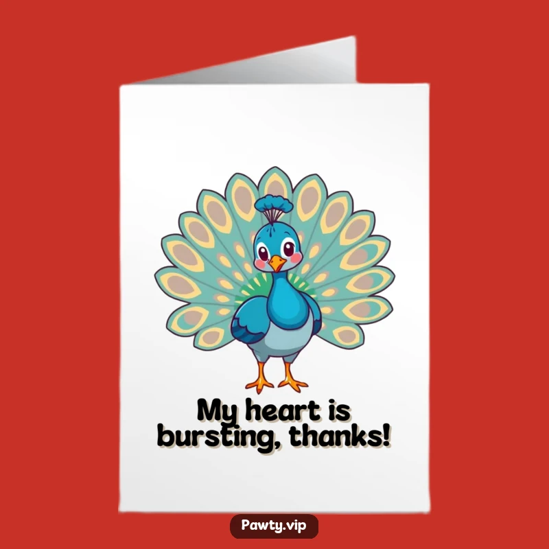 Free Printable Thank You Card: Proud Peacock Gratitude - Funny Downloadable Gift
