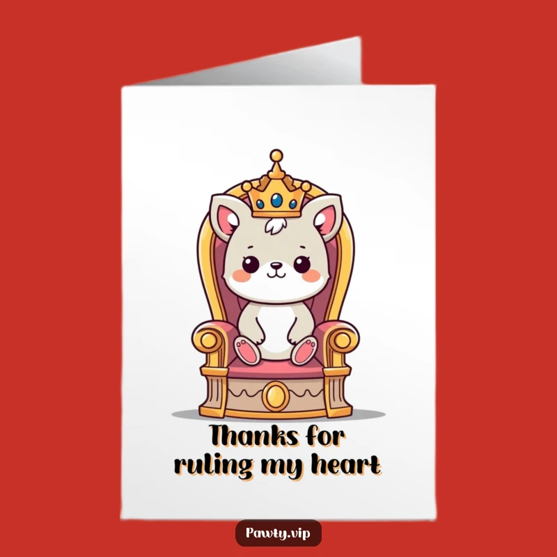 Free Printable Thank You Card: Royal Crowned Animal - Funny Downloadable Gift of Gratitude