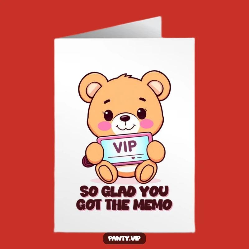 Free Printable Thank You Card: Teddy Bear VIP Access to Your Appreciation