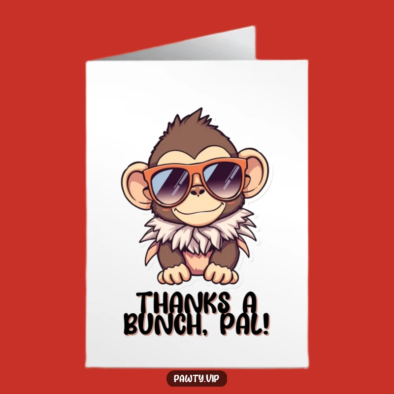 Free Printable Thank You Monkey Card: Funny Downloadable for Groovy Gratitude