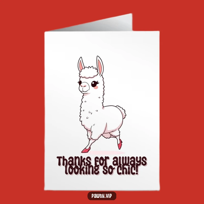 Free Printable Llama Thank You Card: Strutting Gratitude with Style