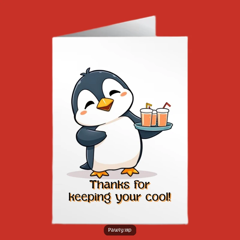 Free Printable Penguin Thank You Card: clumsy Drinks Gratitude
