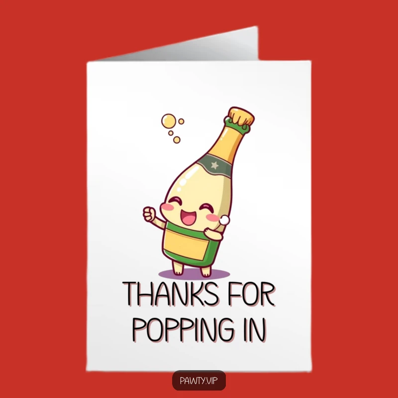Free Printable Champagne Thank You Card: Pop It!, Perfect Funny Downloadable Gift!