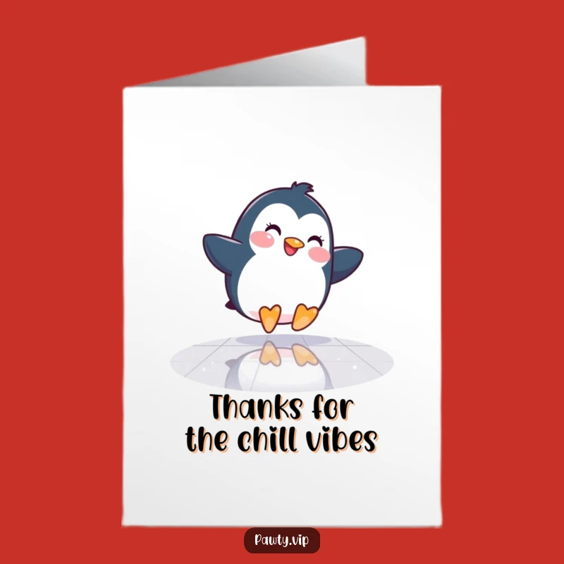 Free Printable Penguin Thank You Card: Dance Moves, Funny Downloadable Gift