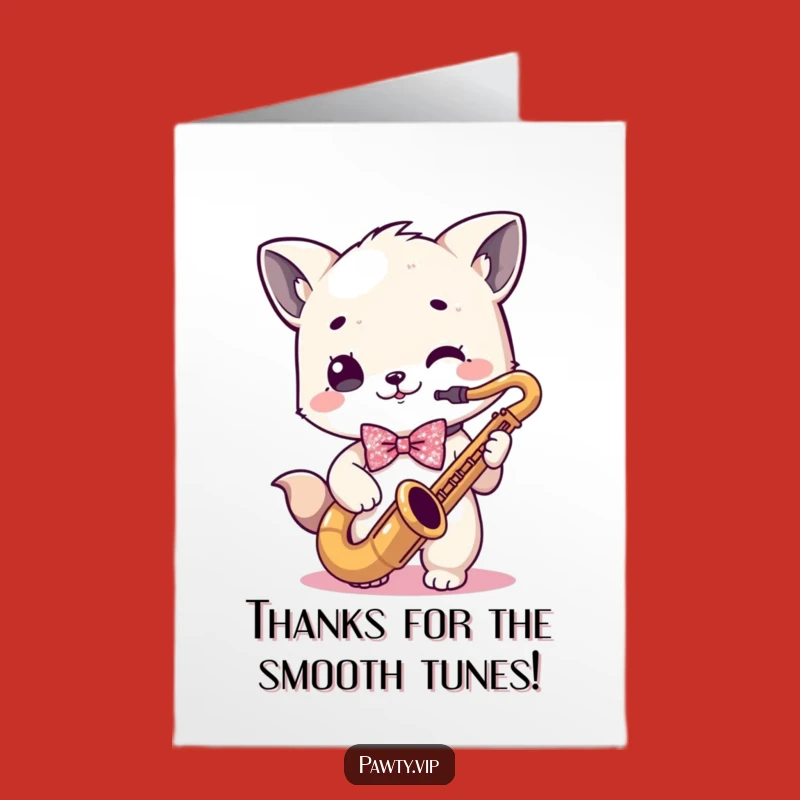 Free Printable Thank You Card: Kawaii Saxophone's Jazzy Thanks!
