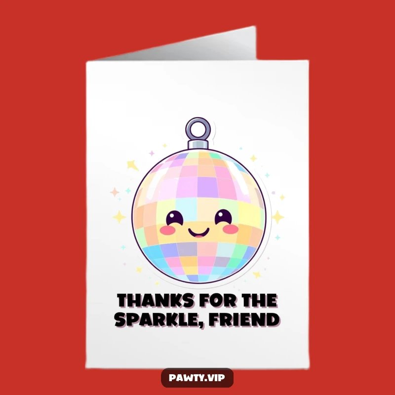 Free Printable Disco Thank You Card: Funky Ball, Perfect Funny Downloadable Gift!
