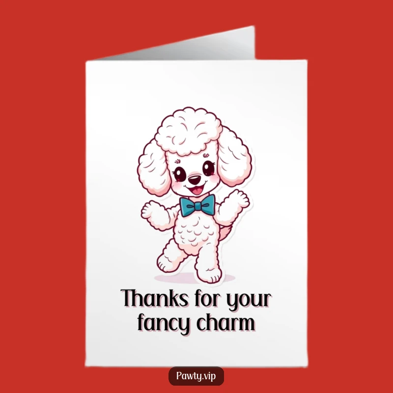 Free Printable Poodle Thank You Card: Dapper Dog, Perfect Funny Downloadable Gift!