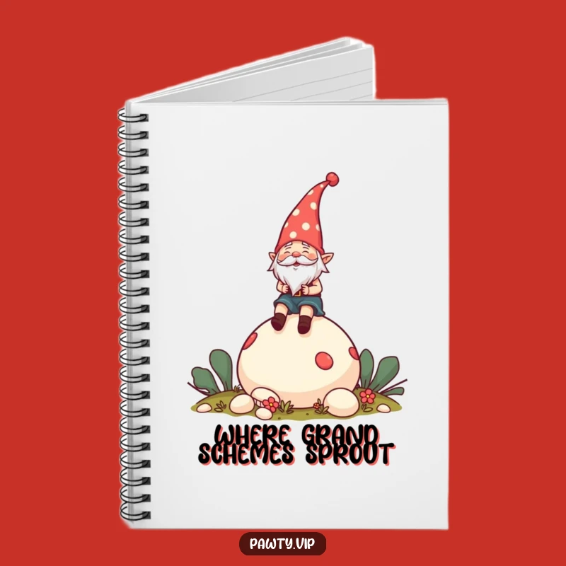 Funny Gnome Journal: Cheerful Mushroom Rider Notebook, Great Whimsical Gift