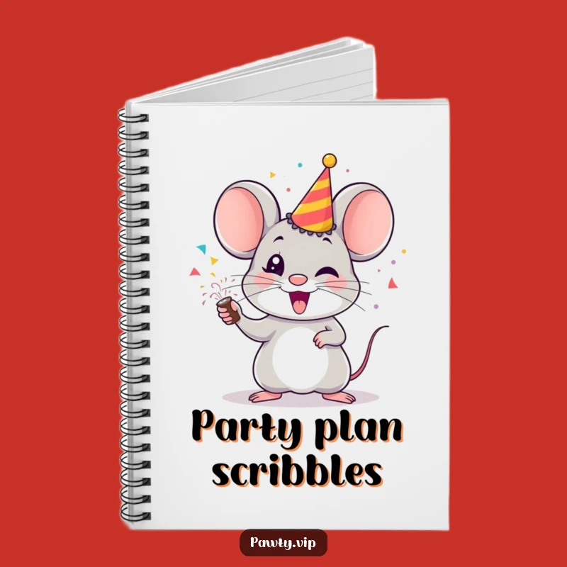 Funny Mouse Party Popper Notebook – Journal for Your Joyful Ideas