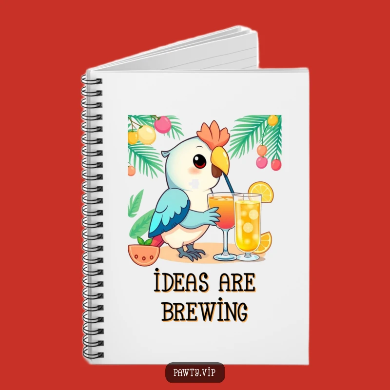 Funny Kawaii Parrot Notebook: Festive Sips For Tropical Notes & Ideas