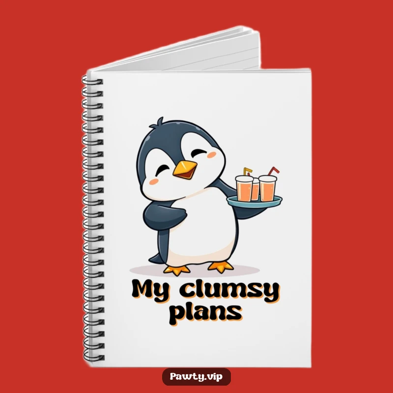 Funny Penguin Notebook: Flustered Drinks Journal, Perfect Gift for Clumsy Note-Takers