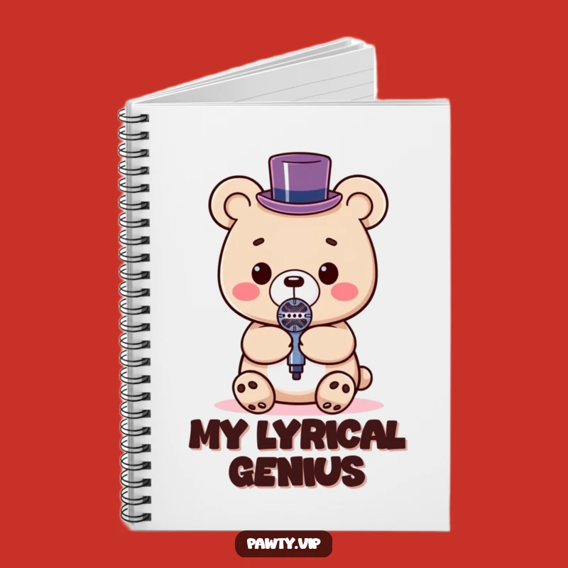 Funny Kawaii Bear Microphone Notebook: Performance Journal Gift