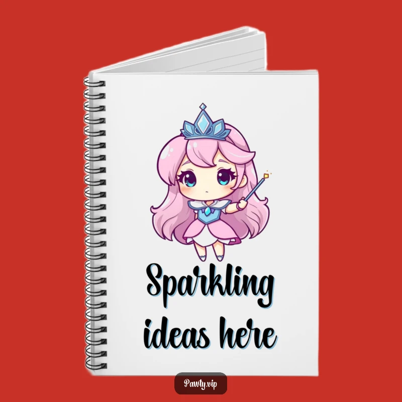 Funny Tiara Notebook: Sparkly Magic Wand Character Journal for Ideas