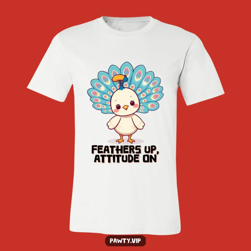 Funny Kawaii Peacock Pride T-Shirt: Stand Out with this Fabulous Bird Tee