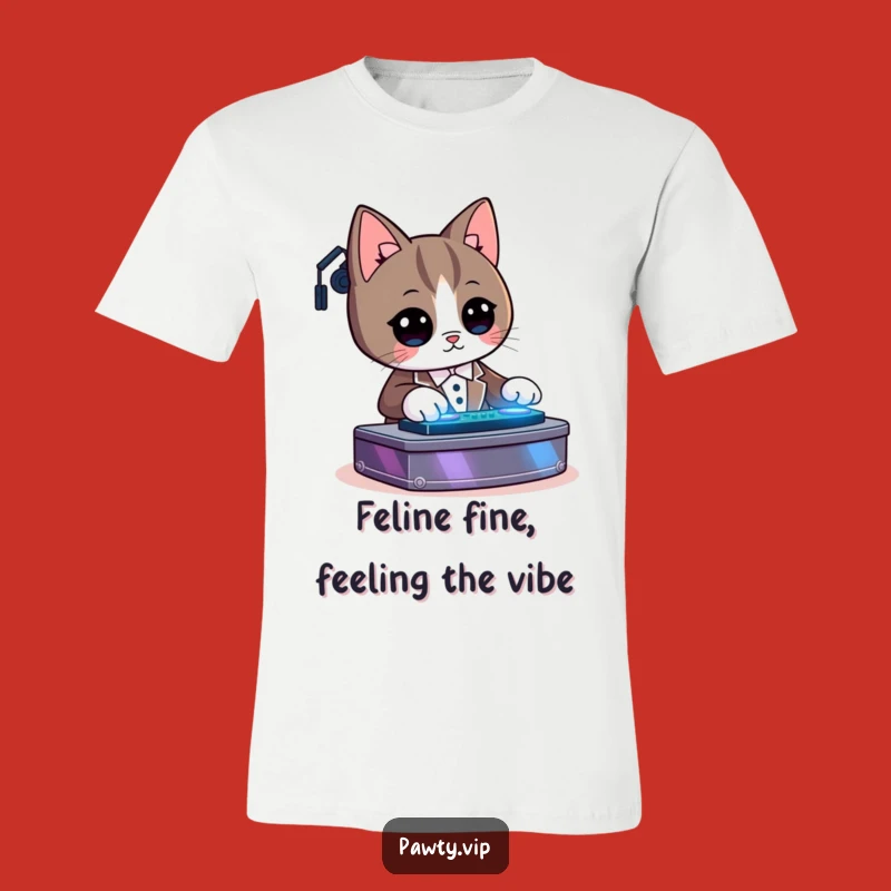 Funny Kawaii Tuxedo Cat DJ T-Shirt: Rock Your Style with this Hilarious Tee
