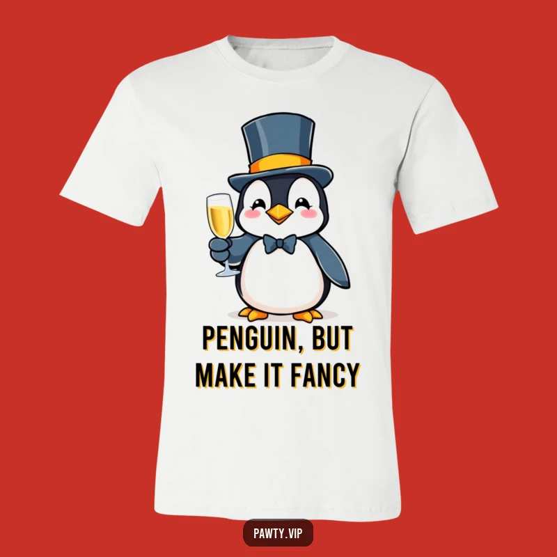 Funny Penguin Gala T-Shirt: Dapper Celebration Wear Gift