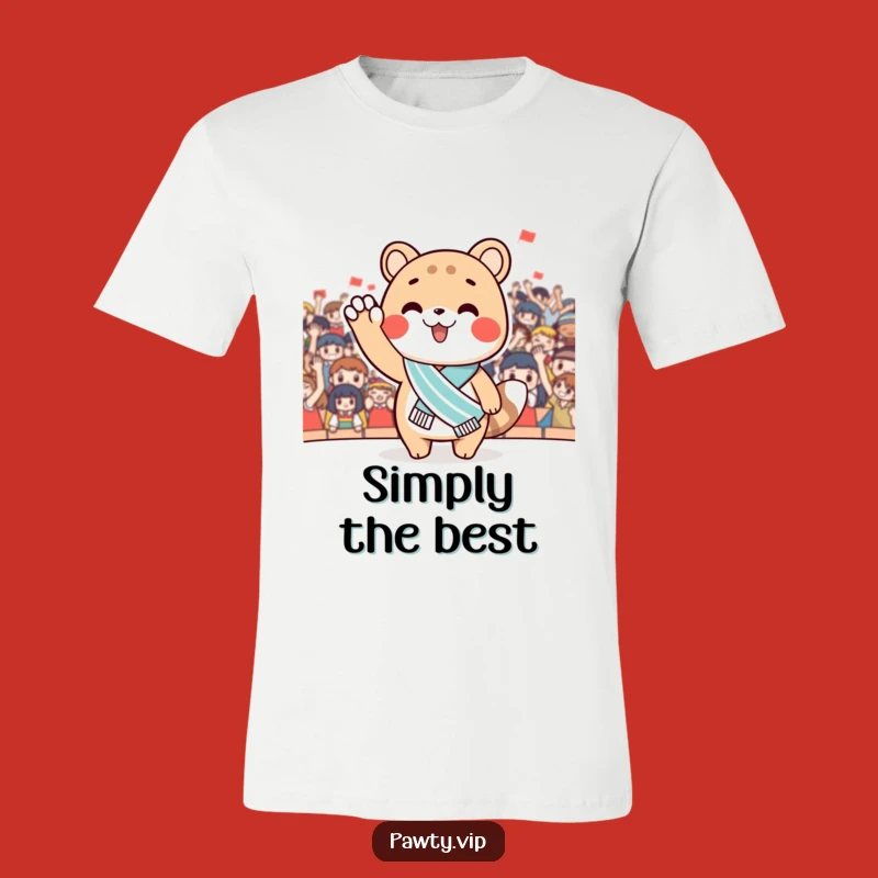 Funny Sash Animal T-Shirt - Waving Champ Tee - Hilarious Funny Gift!