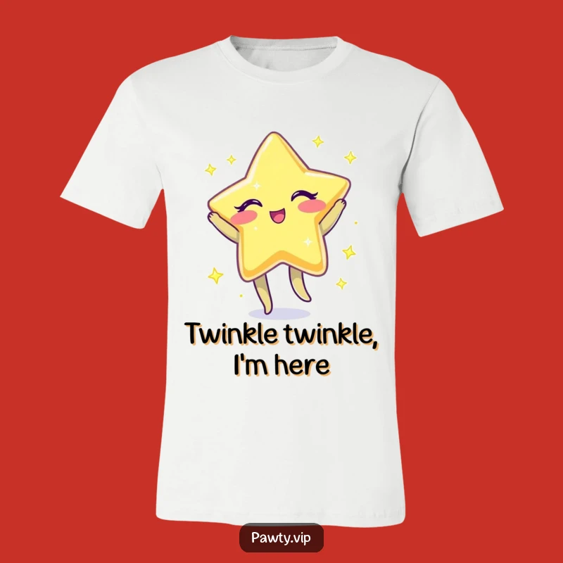 Funny Sparkly Star T-Shirt: Winking Jigging Celestial Tee, Great Fun Gift