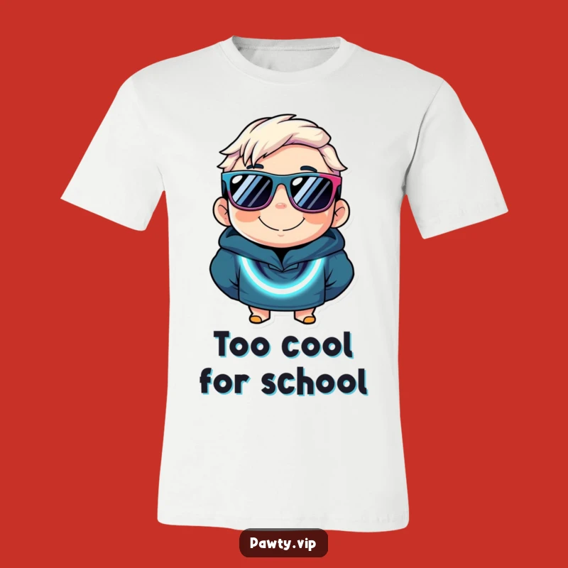 Funny Neon Party Character T-Shirt: Oversized Sunglasses, Cool Necklace, Hilarious Gift Apparel