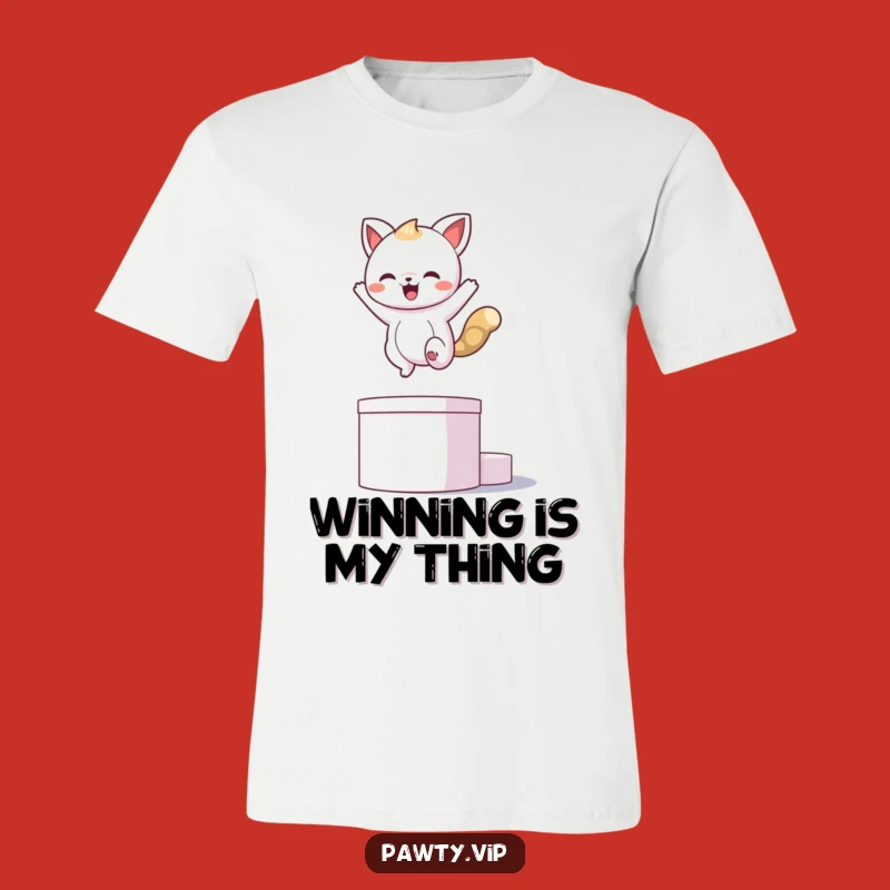 Funny Kawaii Animal Champion Pose T-Shirt - Hilarious Victory Gift