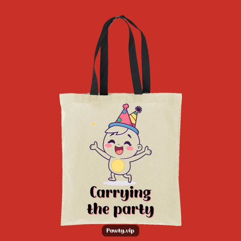 Funny Party Character Tote Bag: Happy Dancer Shopper Gift