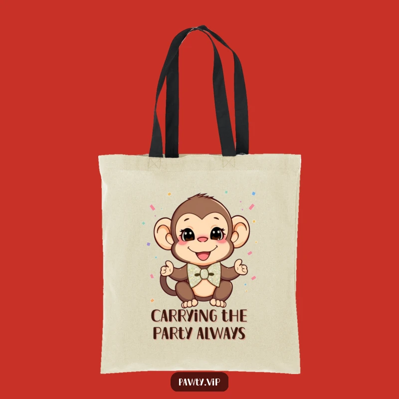 Funny Monkey Confetti Tote Bag: Chic & Hilarious Accessory for Party Goers