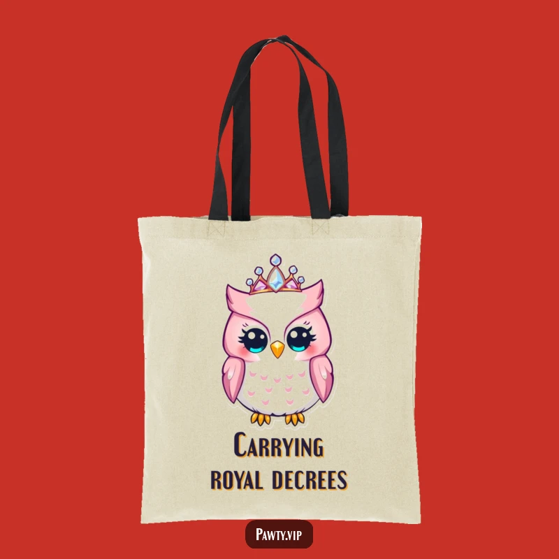 Funny Owl Tiara Tote Bag: Chic & Hilarious Accessory for the Royal On-the-Go