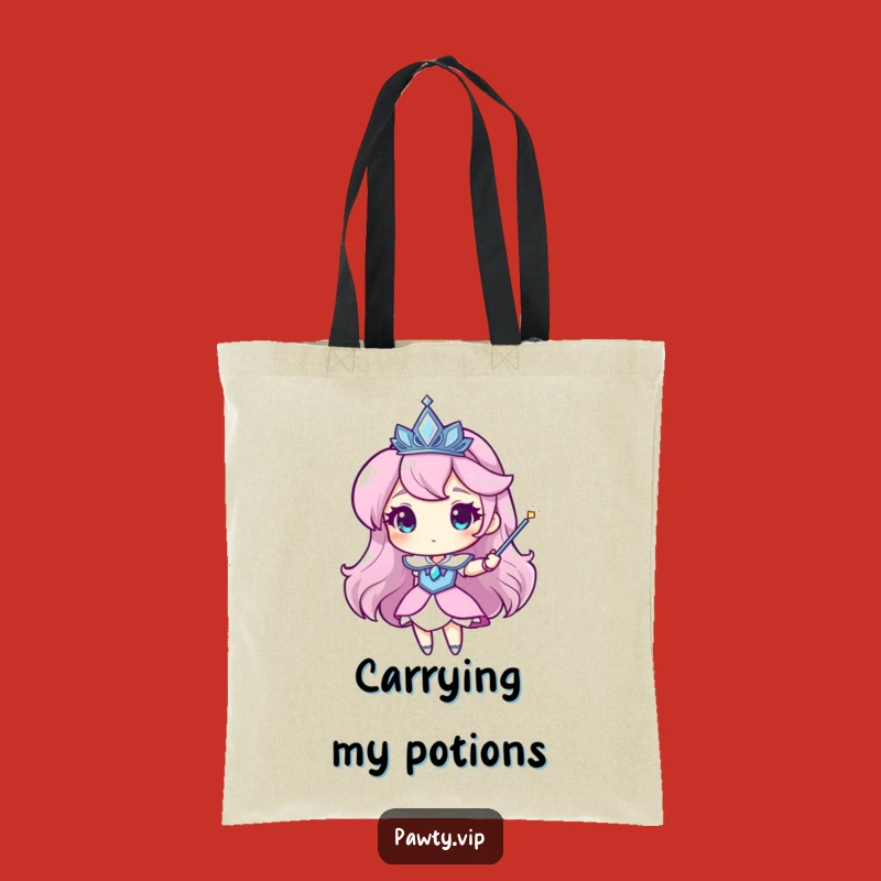 Funny Tiara Tote Bag: Sparkly Magic Wand Character Carry-All Gift