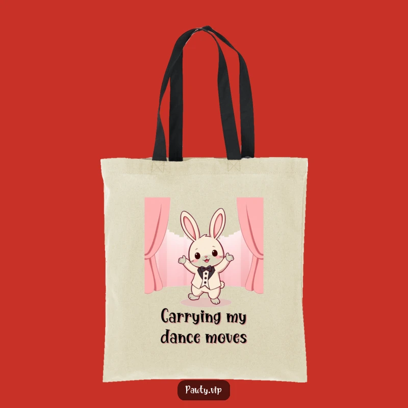 Funny Tuxedo Rabbit Dancing Tote Bag: Carry Your Essentials with This Hilarious Accessory