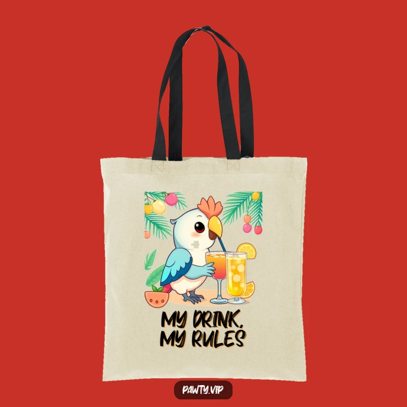 Funny Kawaii Parrot Tote Bag: Festive Sips For Stylish, Practical Carry
